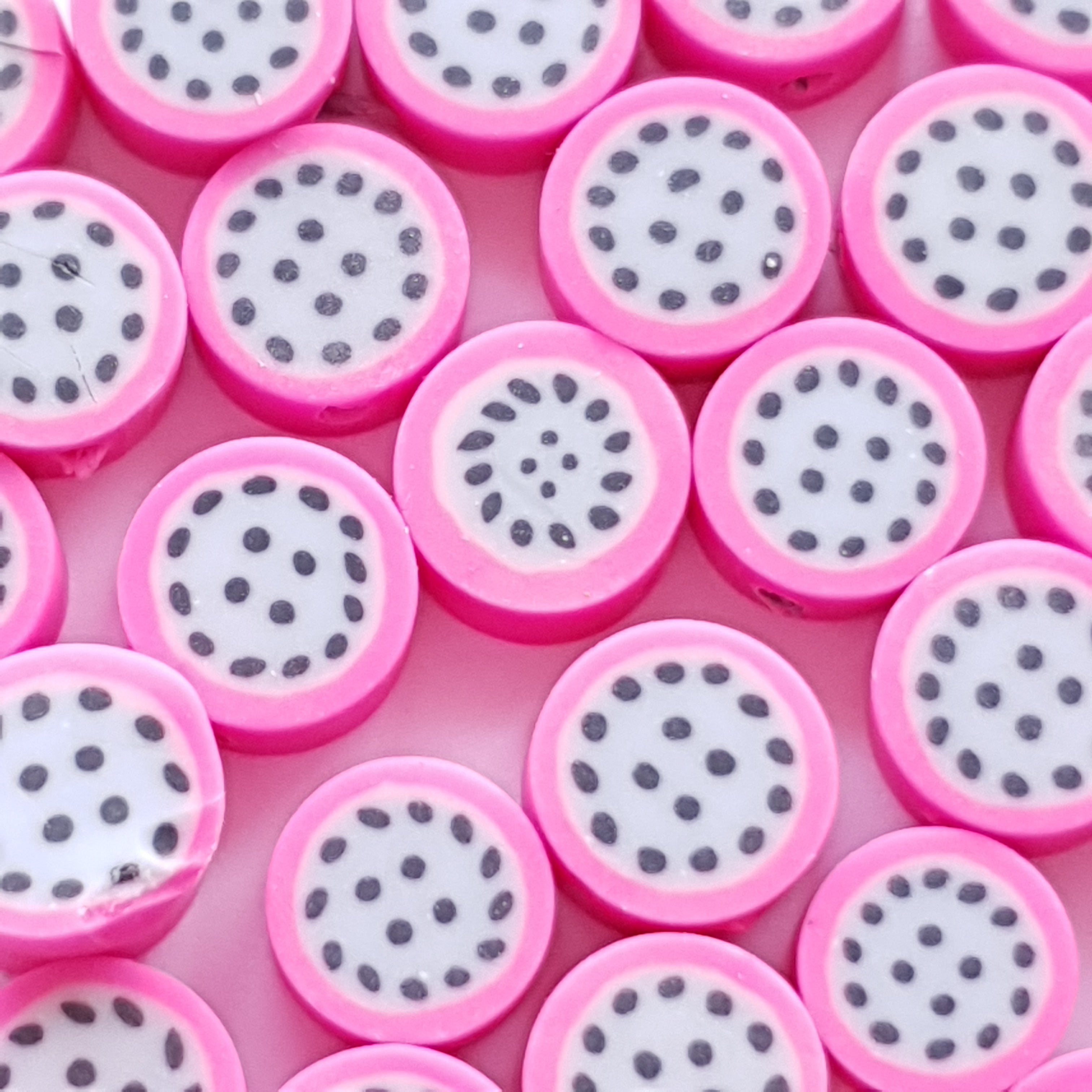 Polymeer Kralen Drakenfruit 8 stuks