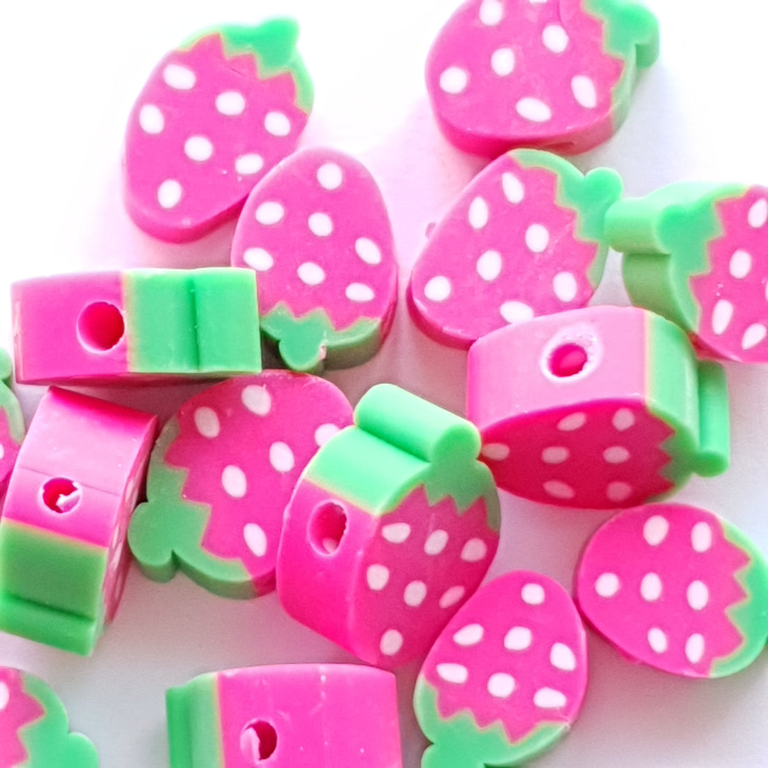 Polymer Beads Strawberries 8 pieces