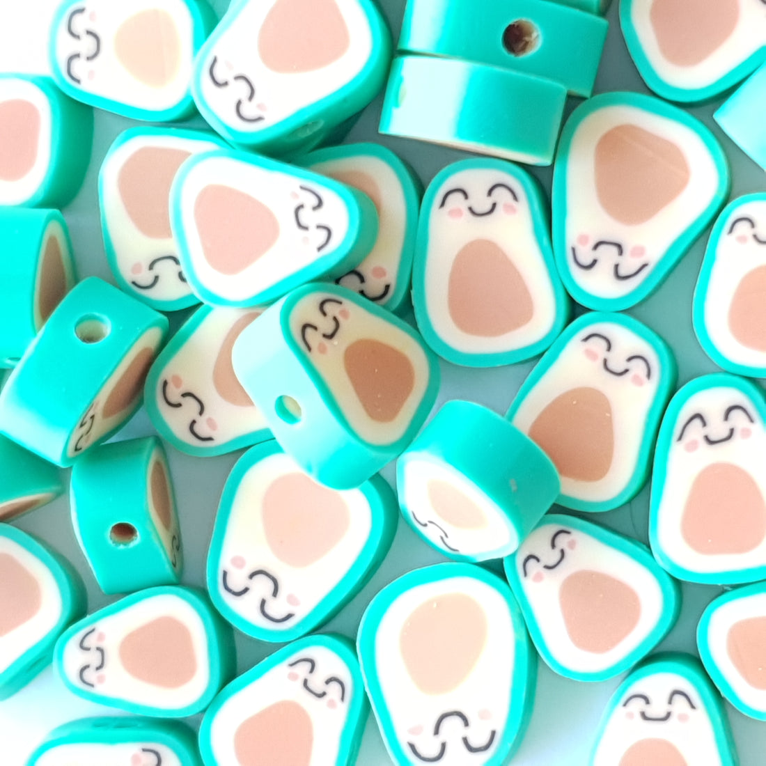 Polymer Beads Avocado 8 pieces