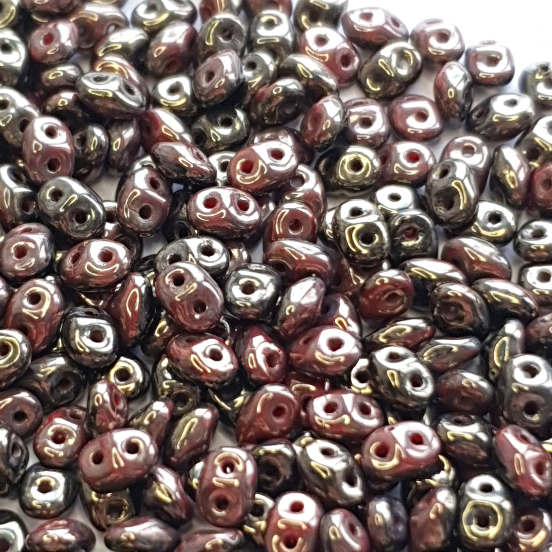 Superduo 5x2mm Senegal Brown Purple-Opaque Red Black