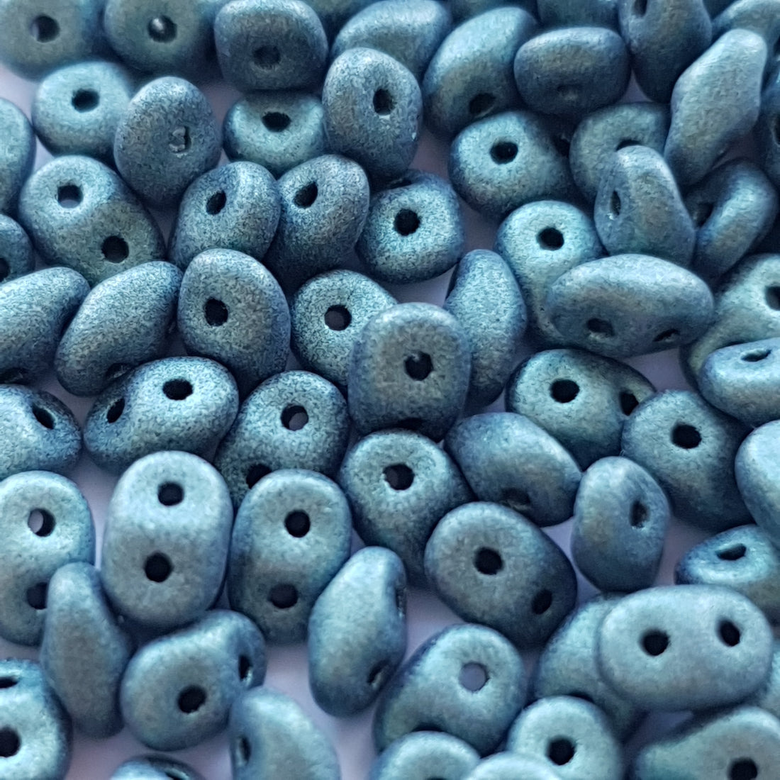 Superduo 5x2mm Metallic Suede LT Green