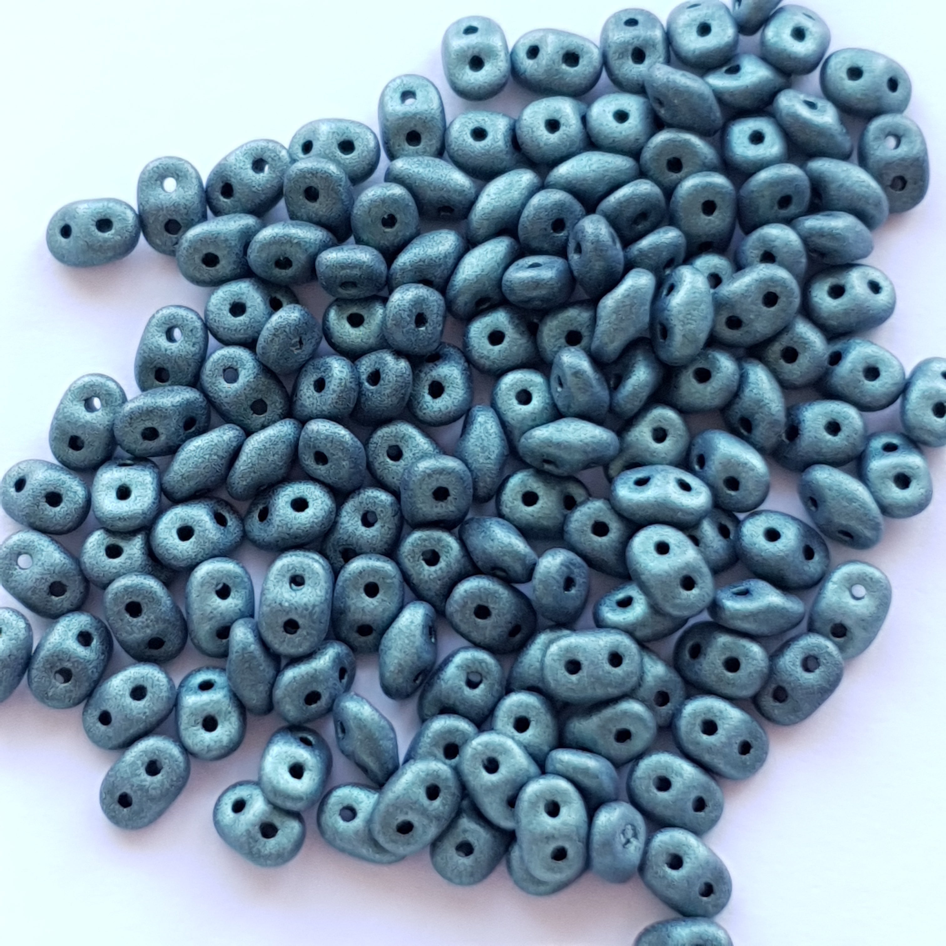 Superduo 5x2mm Metallic Suede LT Green