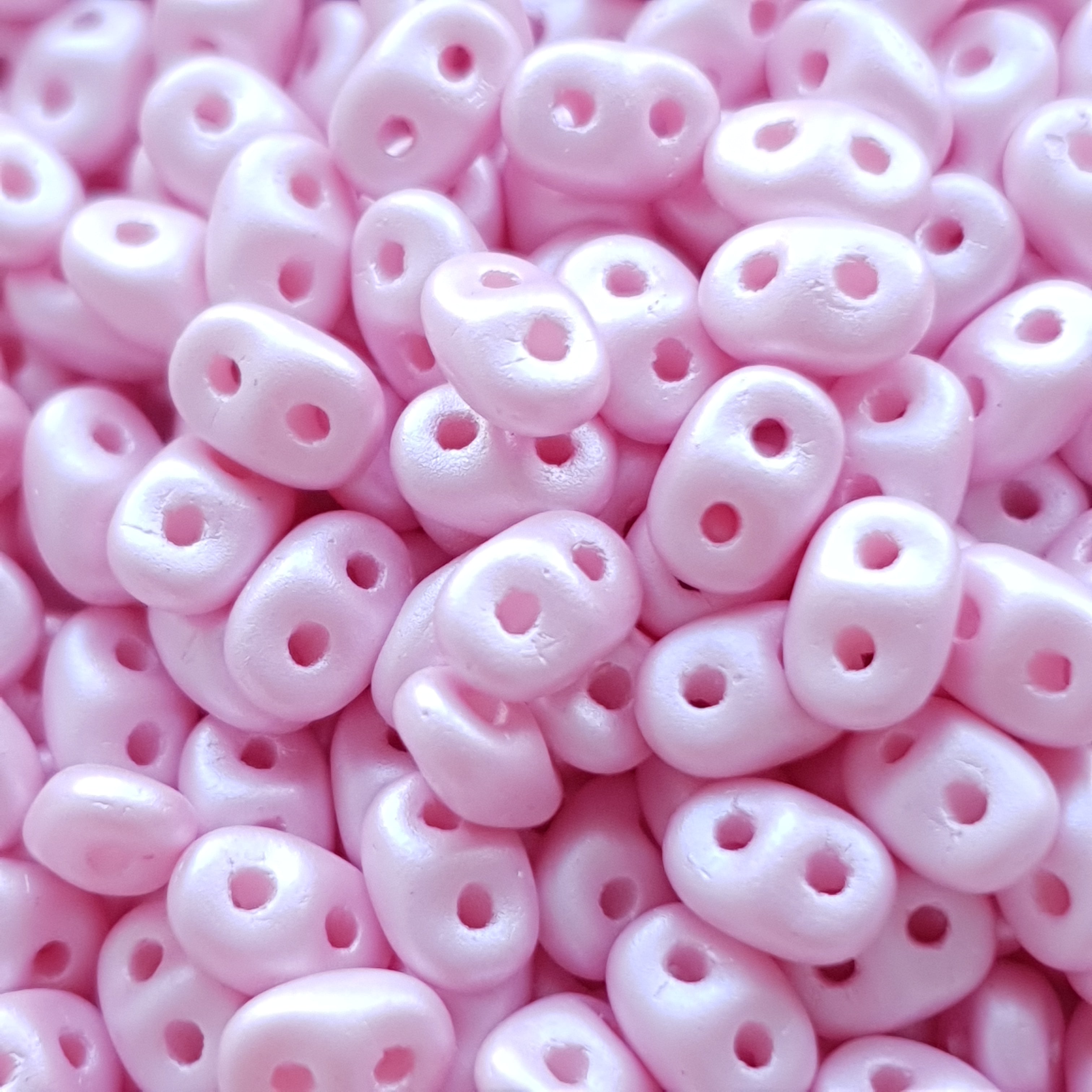 Superduo 5x2mm Powdery Pastel Pink