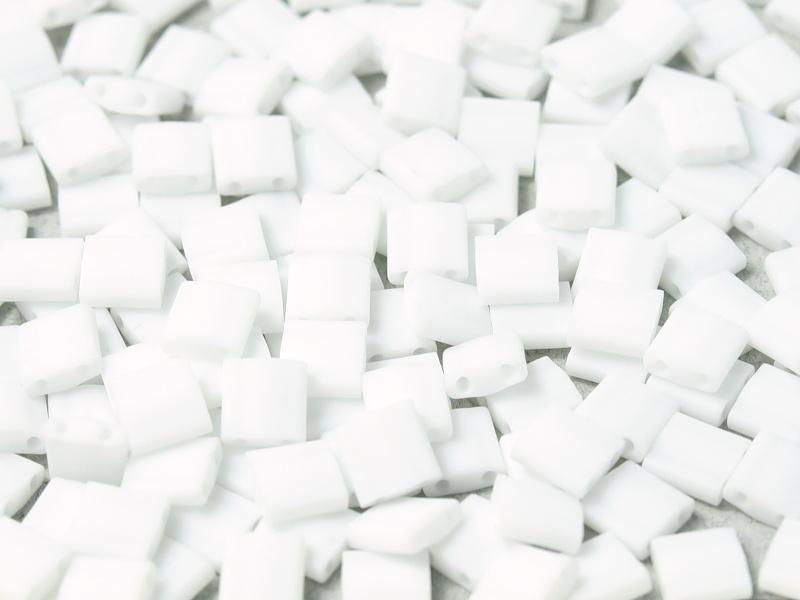 Miyuki Tila Beads White Opaque Matted TL0402F
