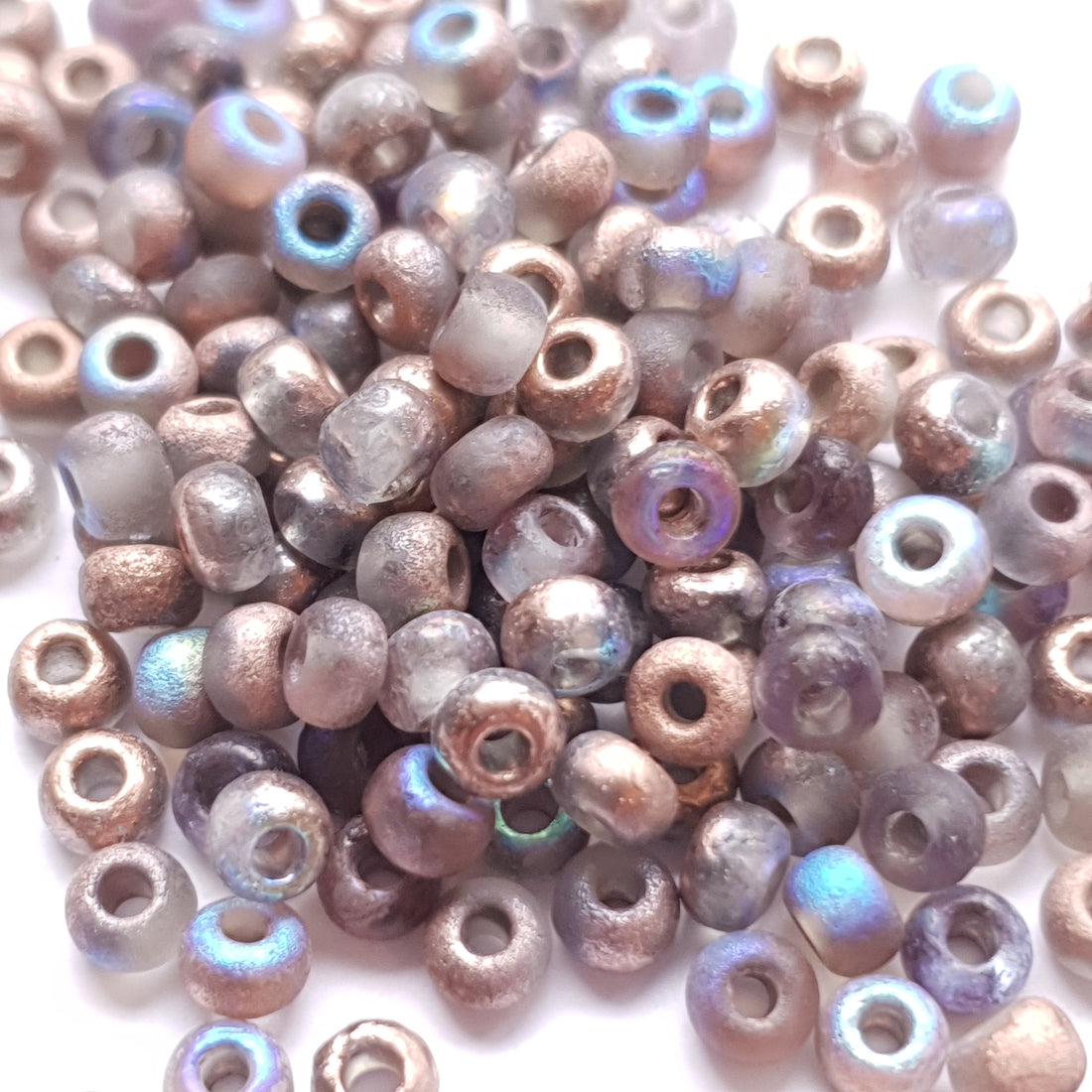 Tsjechische Rocailles 60 Crystal Etched Copper Rainbow 98583