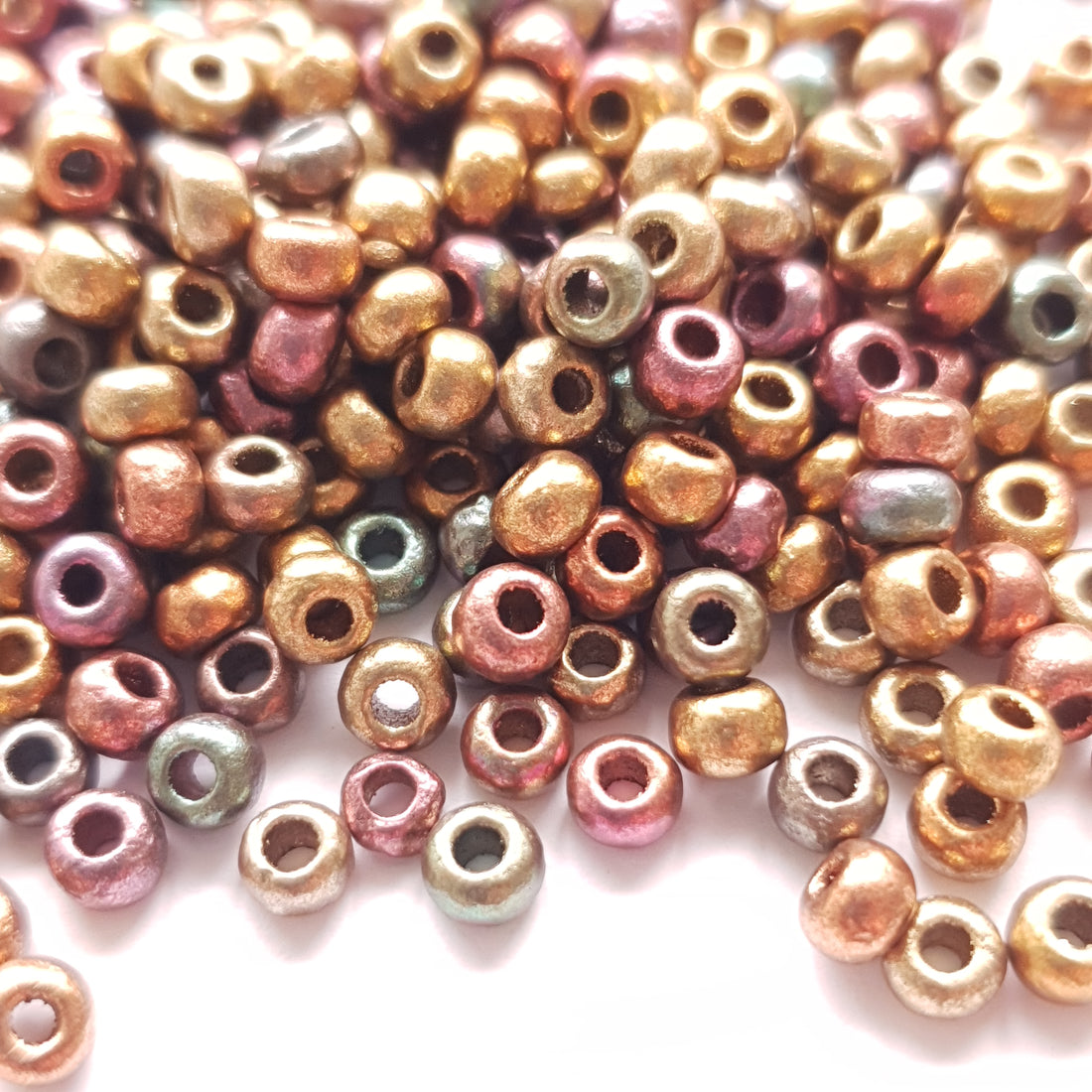 Tsjechische Rocailles 60 Etched Purple Iris Gold 01640E