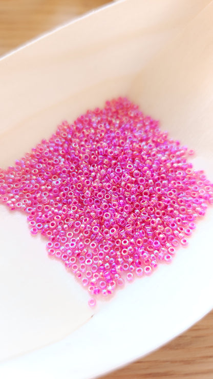 Miyuki Rocailles 15/0 Hot Pink Lined Crystal AB 0355