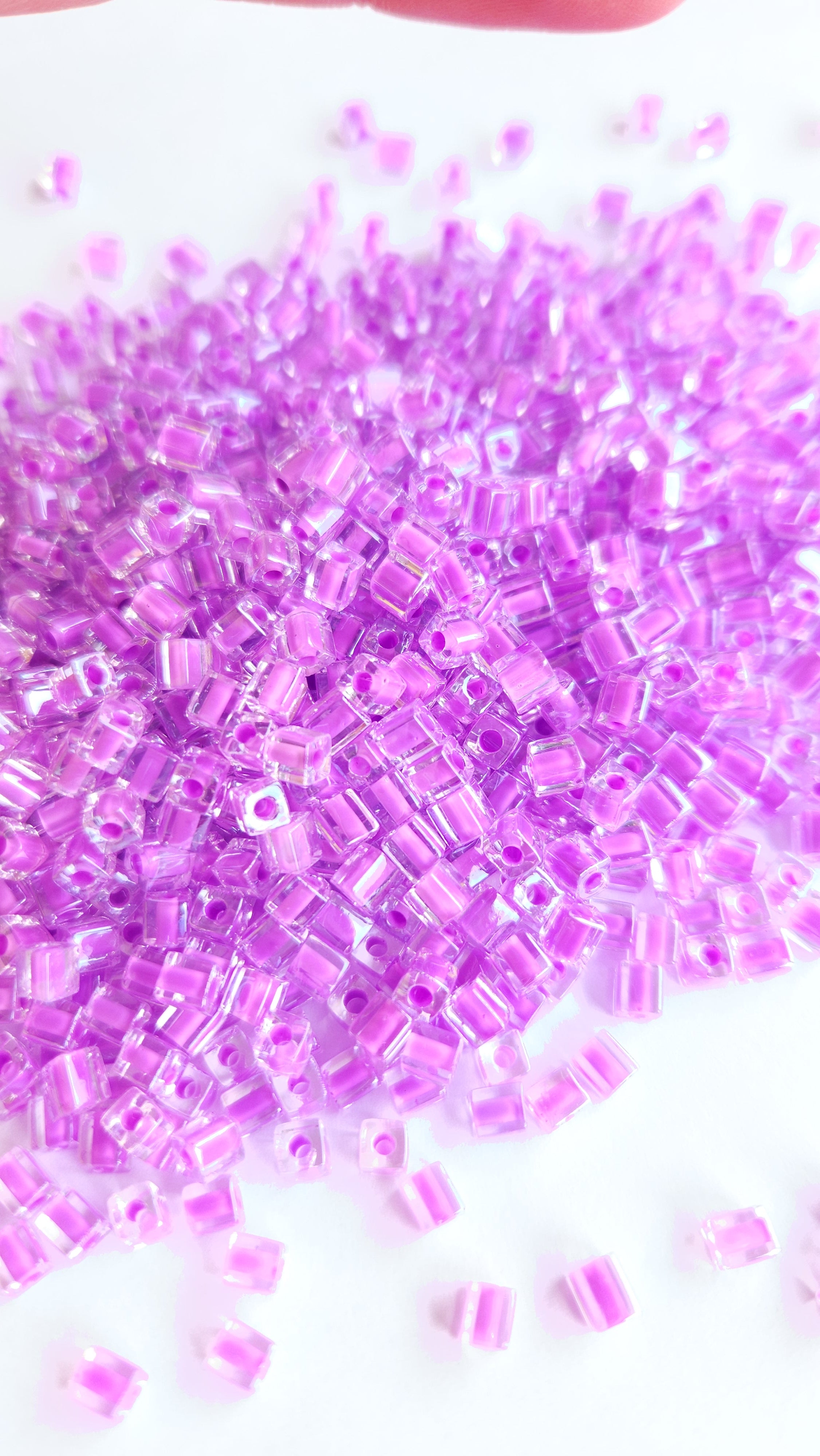 Miyuki Cubes 4mm Violet Lined Crystal 0222