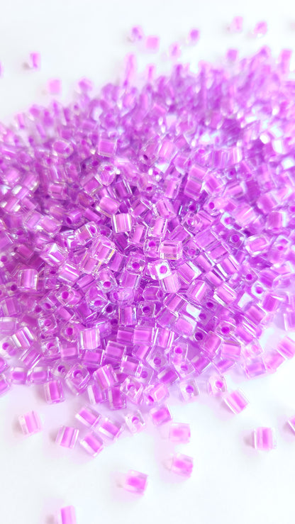 Miyuki Cubes 4mm Violet Lined Crystal 0222