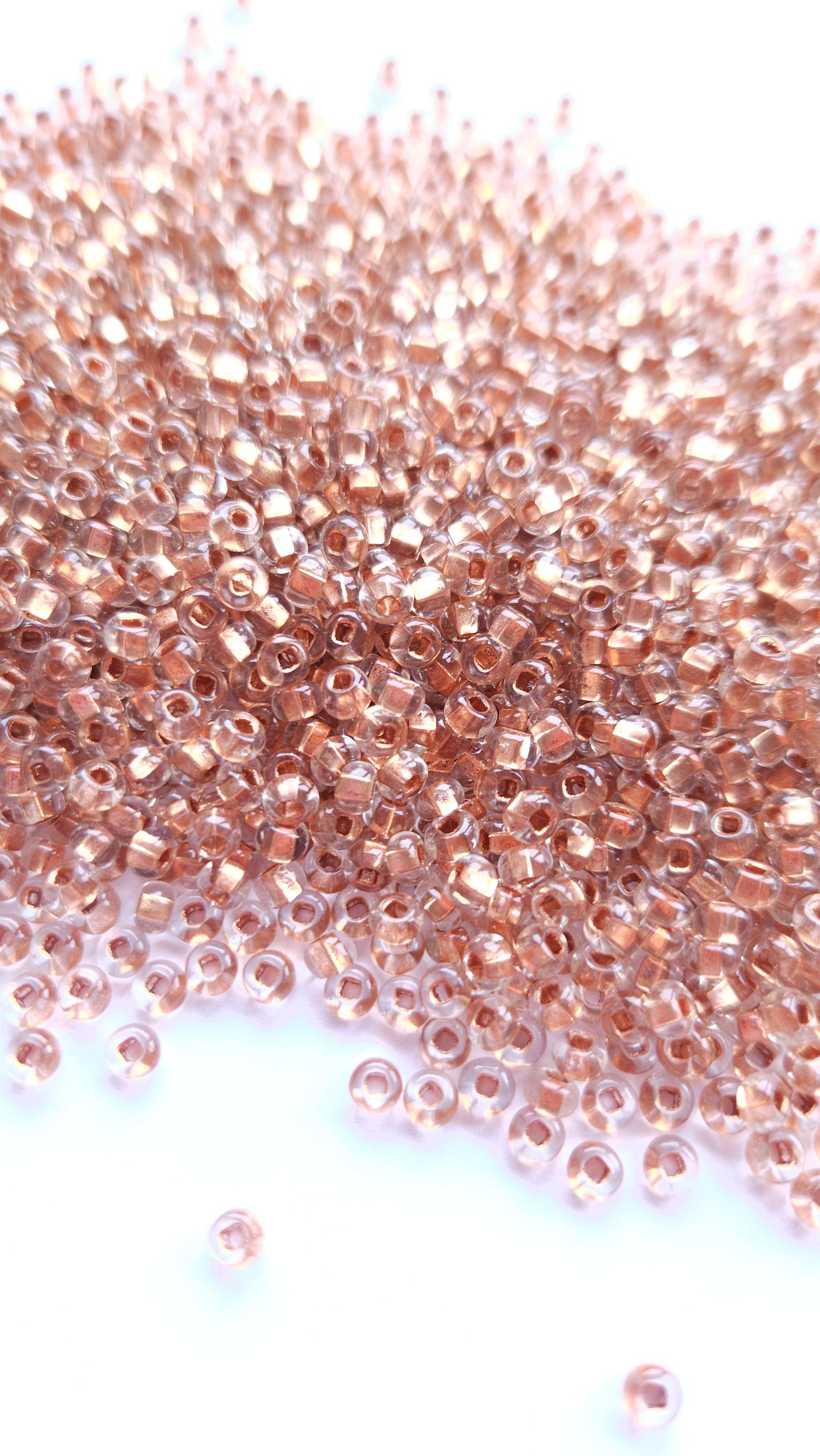 Preciosa Rocailles 6/0 Crystal Copper lined