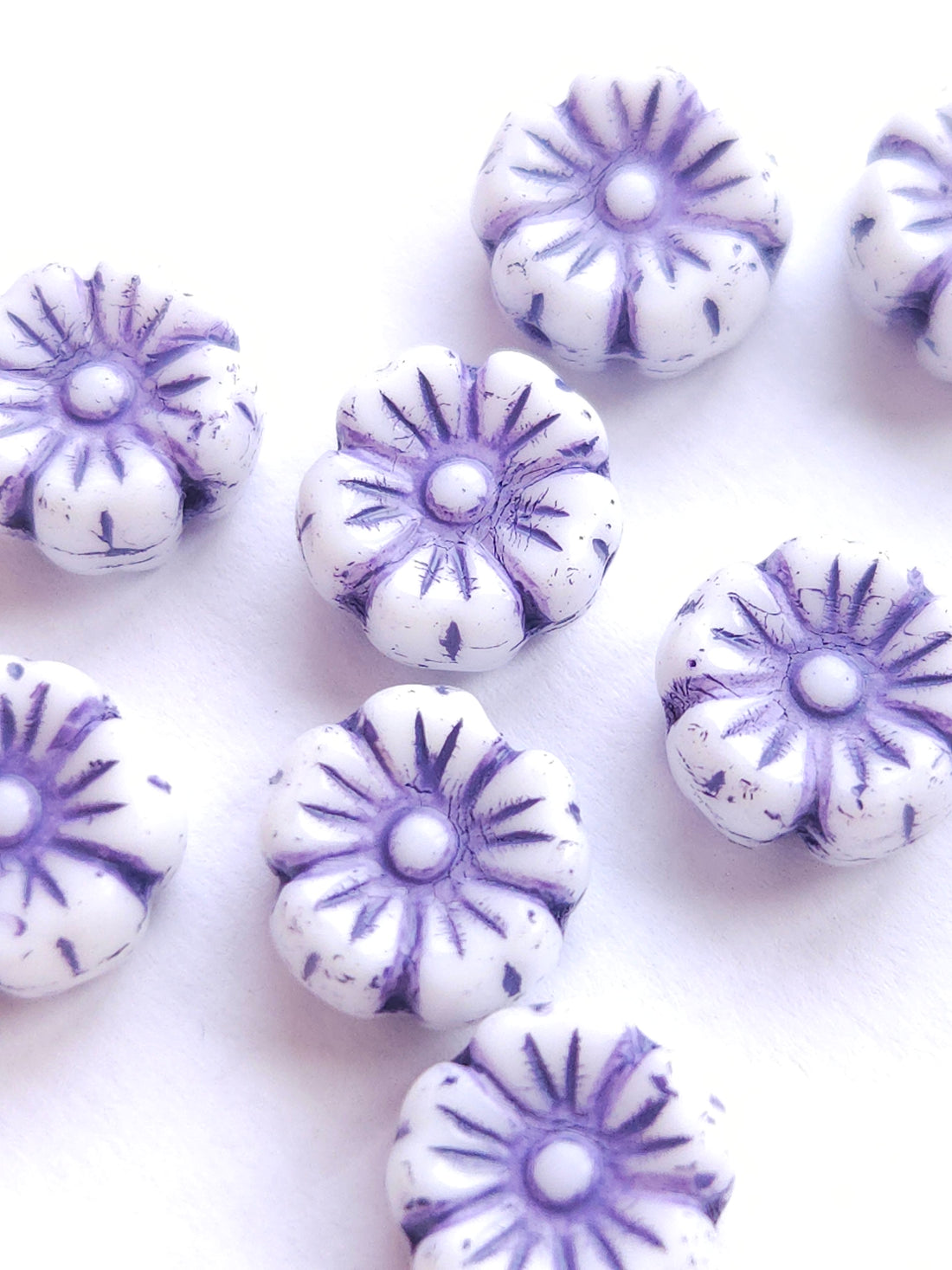 Tsjechisch glas Bloem kraal 9mm Flower beads 54325  &