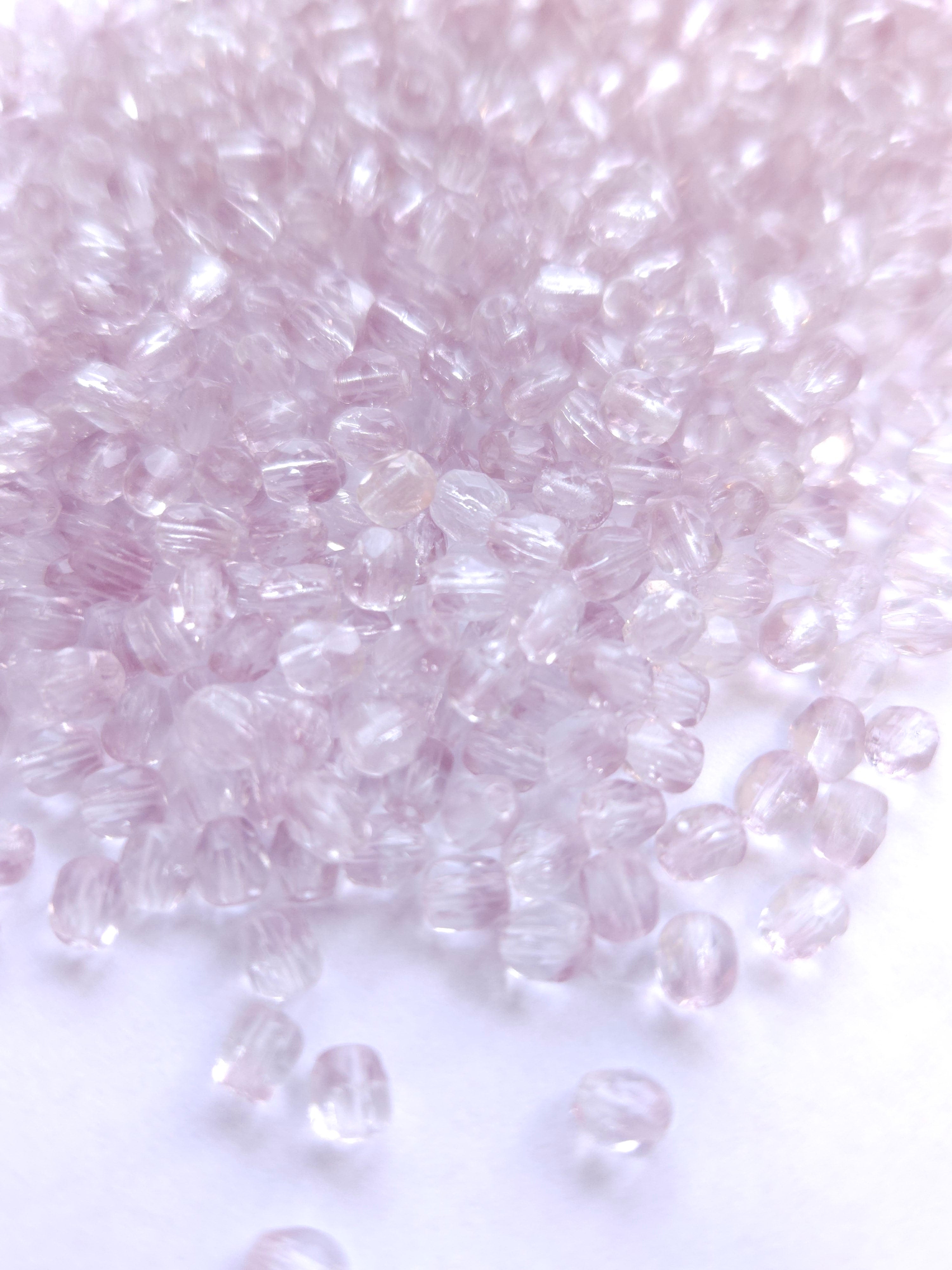 Fire Polished 4mm Crystal Mauve