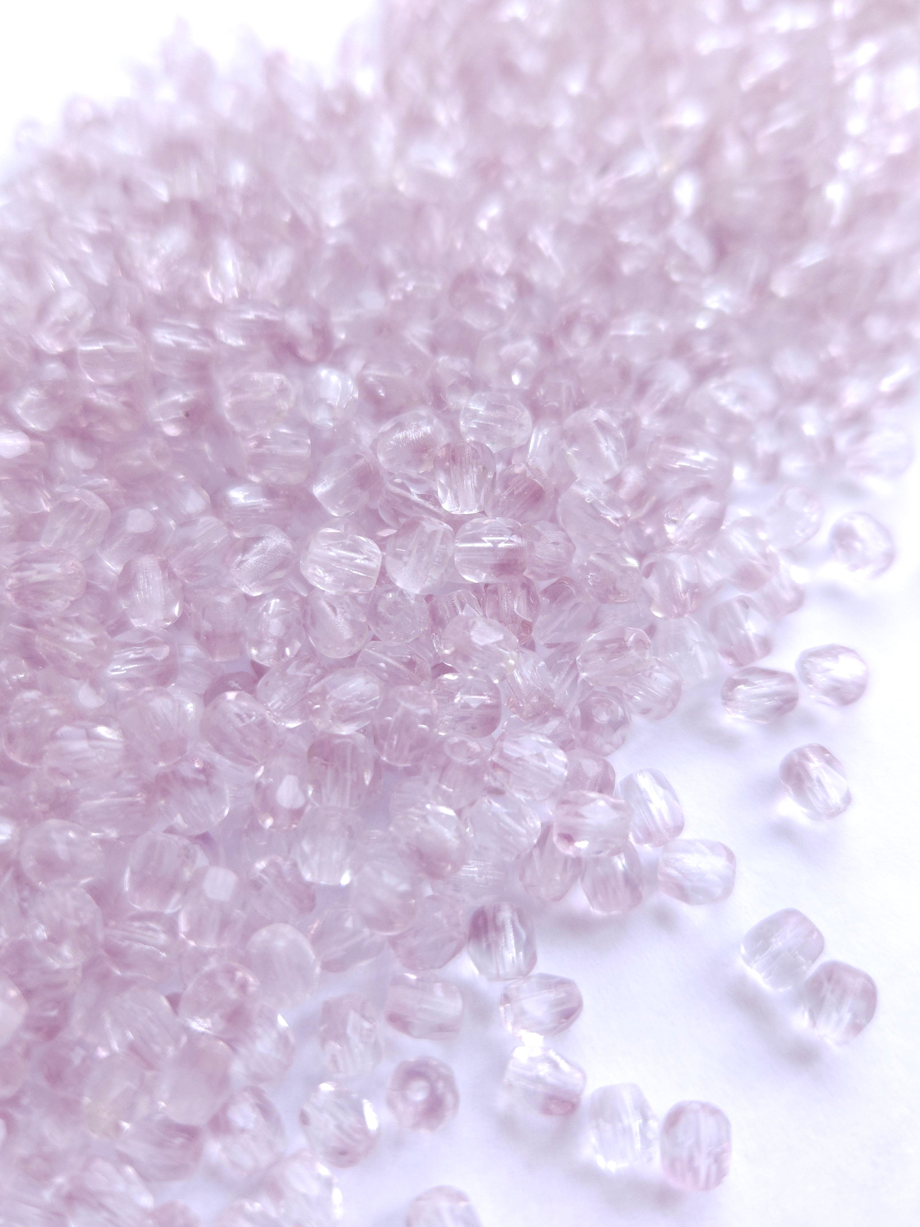 Fire Polished 4mm Crystal Mauve