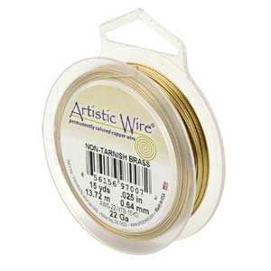 Artistic Wire Tarnish Resistant Brass/Messing 24 gauge 18,2 meter