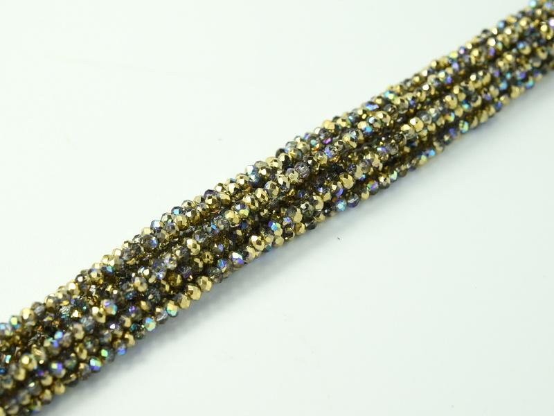 Rondelle 1mm Crystal Golden Rainbow 98536