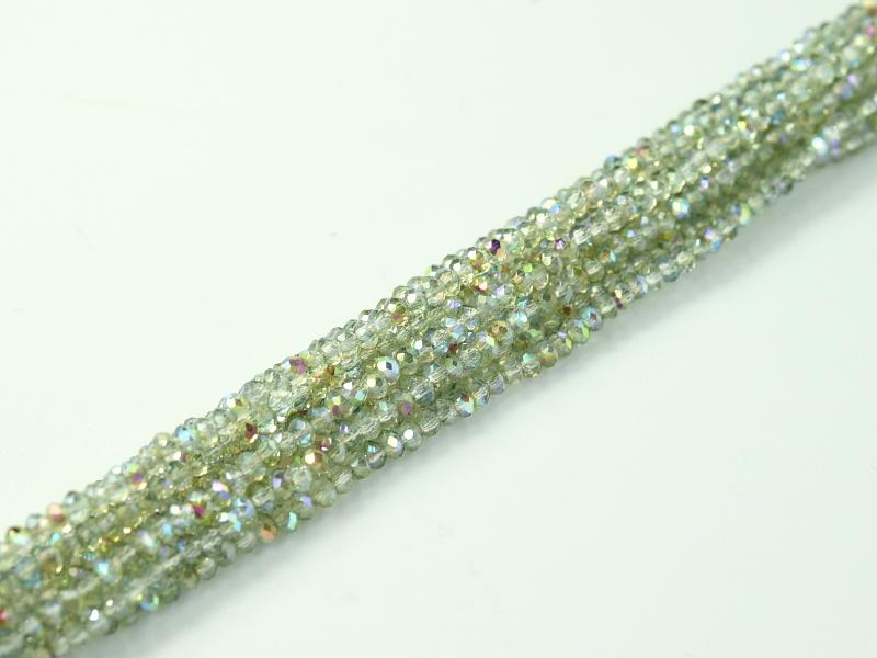 Rondelle 1mm Crystal Green Rainbow 98539