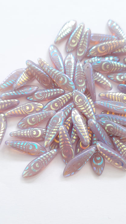 Dagger 5x16mm Laser Cut Purple Opal eye 28703E