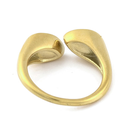 Ion Plating rvs strass ring Goud/Lila