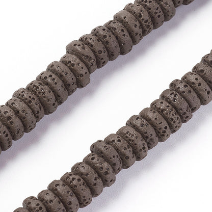 Natuurlijke lavasteen kralen 8,5x3mm Coconut Brown