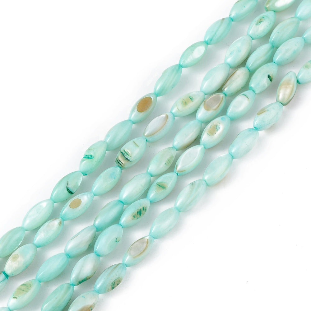Zoetwater schelp kralen Turquoise ovaal 9x4x4mm per streng zee thema sieraden maken