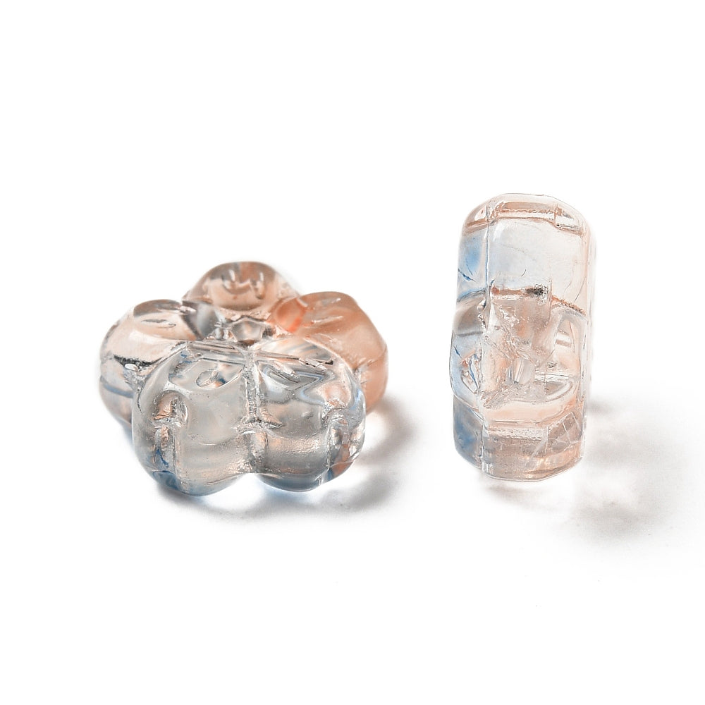 Bloemkraal Glas Transp. aqua/bruin 5st