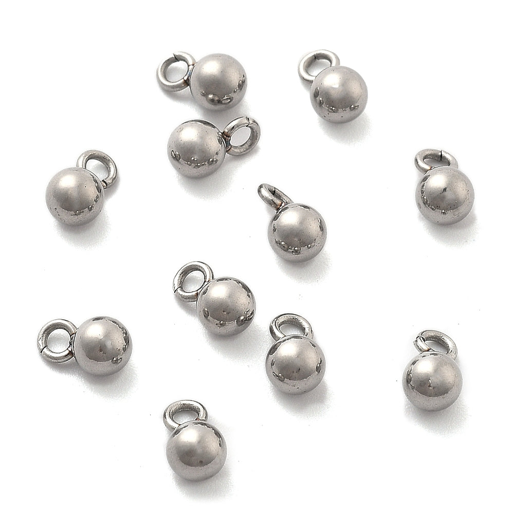 RVS bedel bolletje 6x4mm 10st