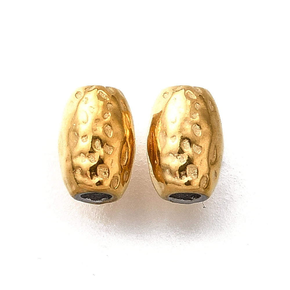 Ion Plating RVS ovaal kraal 3,5x5,5mm 18kt gold plated