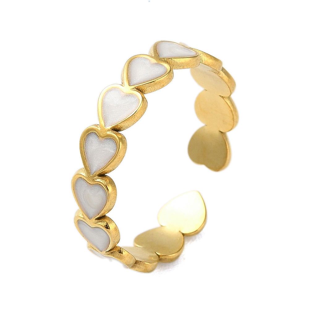 RVS emaille hartjes ring