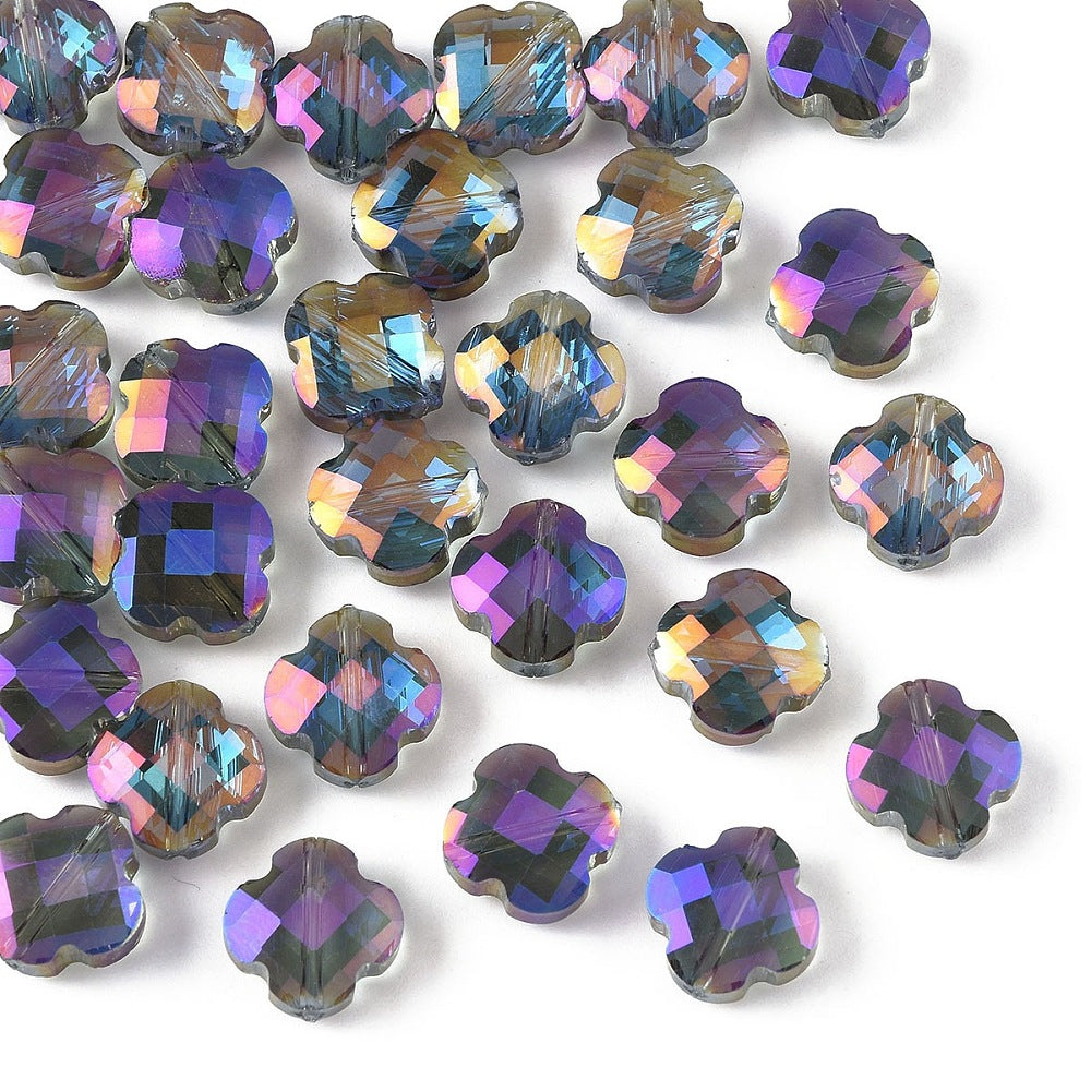 Electro plated Clover Smokey grey /Purple 5st