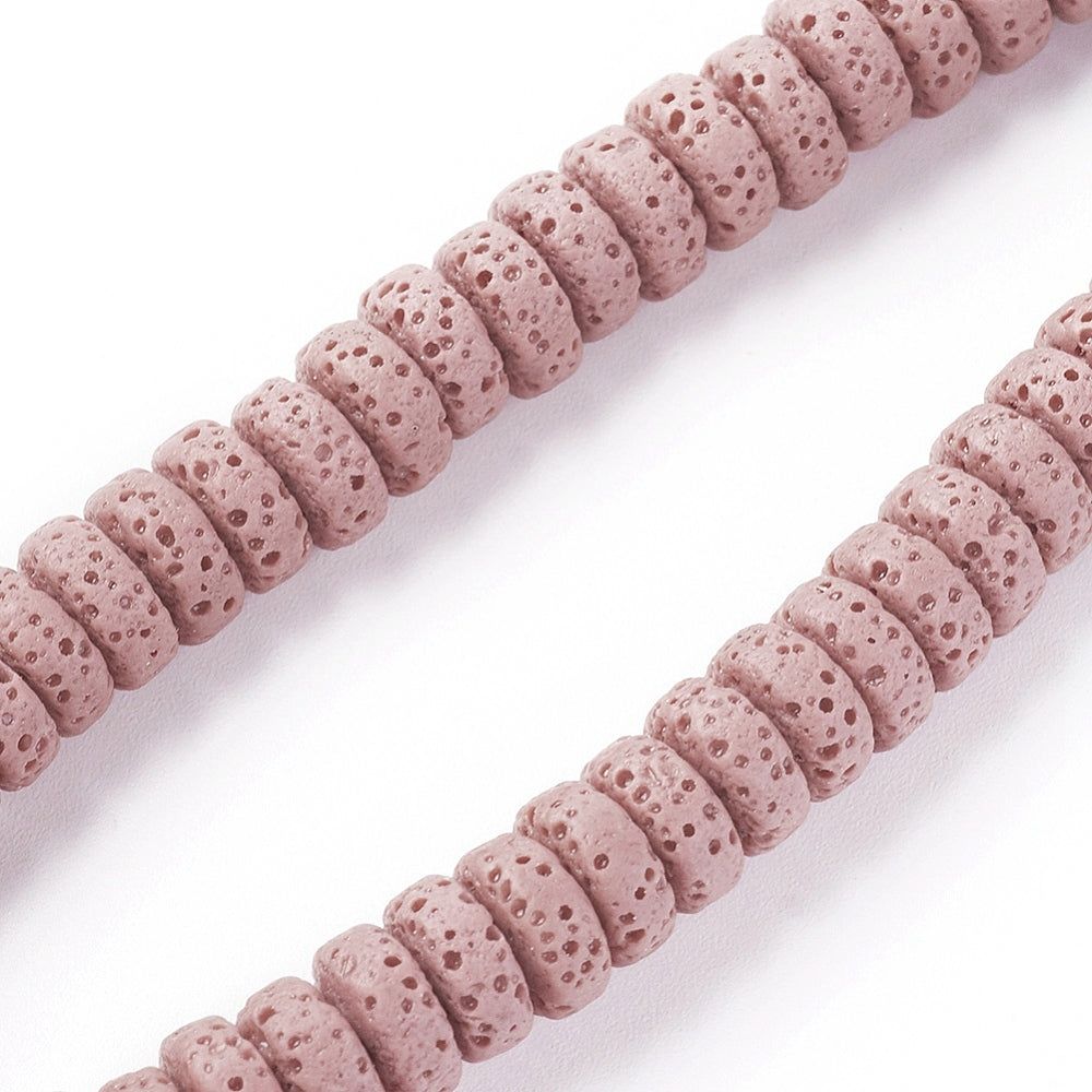 Natuurlijke lavasteen kralen 8,5x3mm Mauve