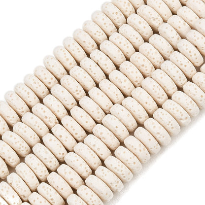 Natuurlijke lavasteen kralen 8,5x3mm White