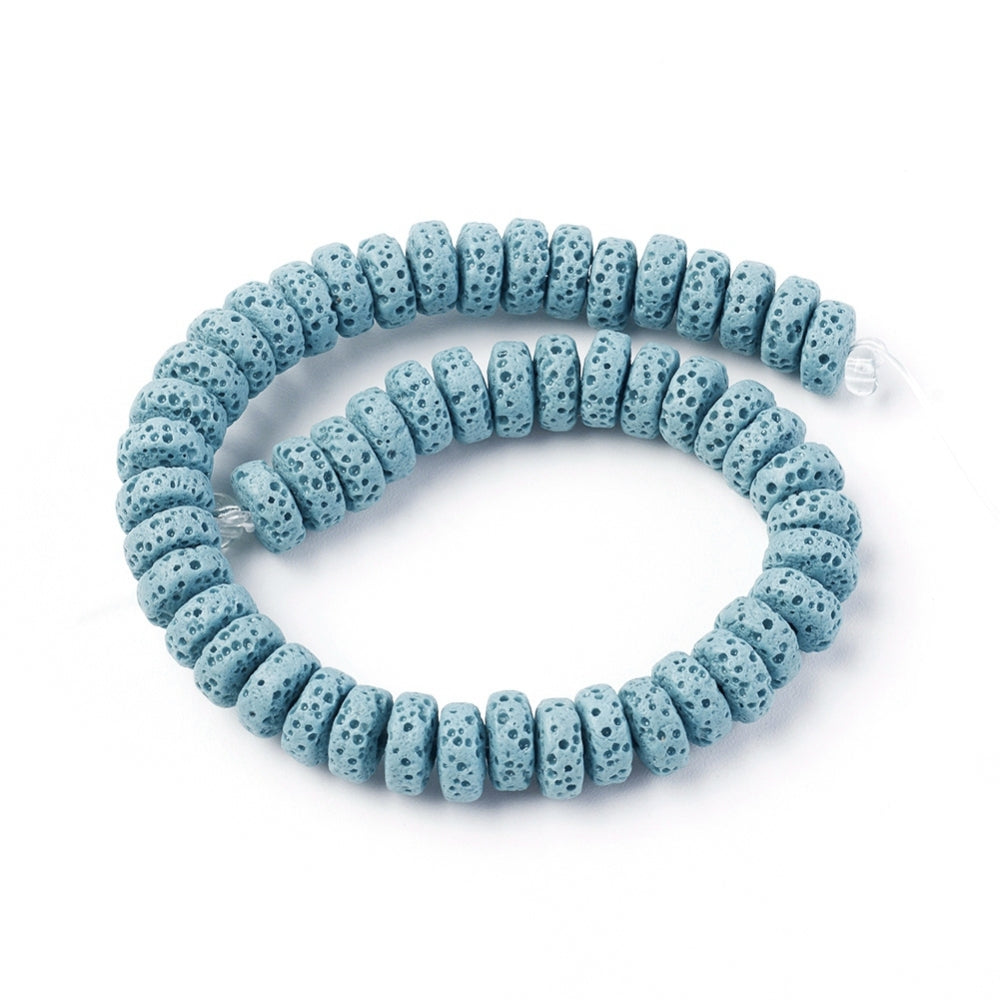 Natuurlijke lavasteen kralen 8,5x3mm Sky Blue