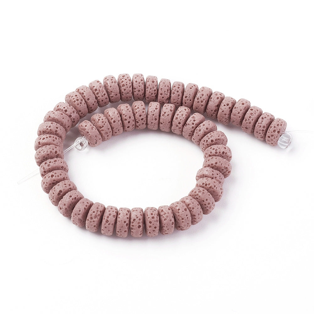 Natuurlijke lavasteen kralen 8,5x3mm Mauve