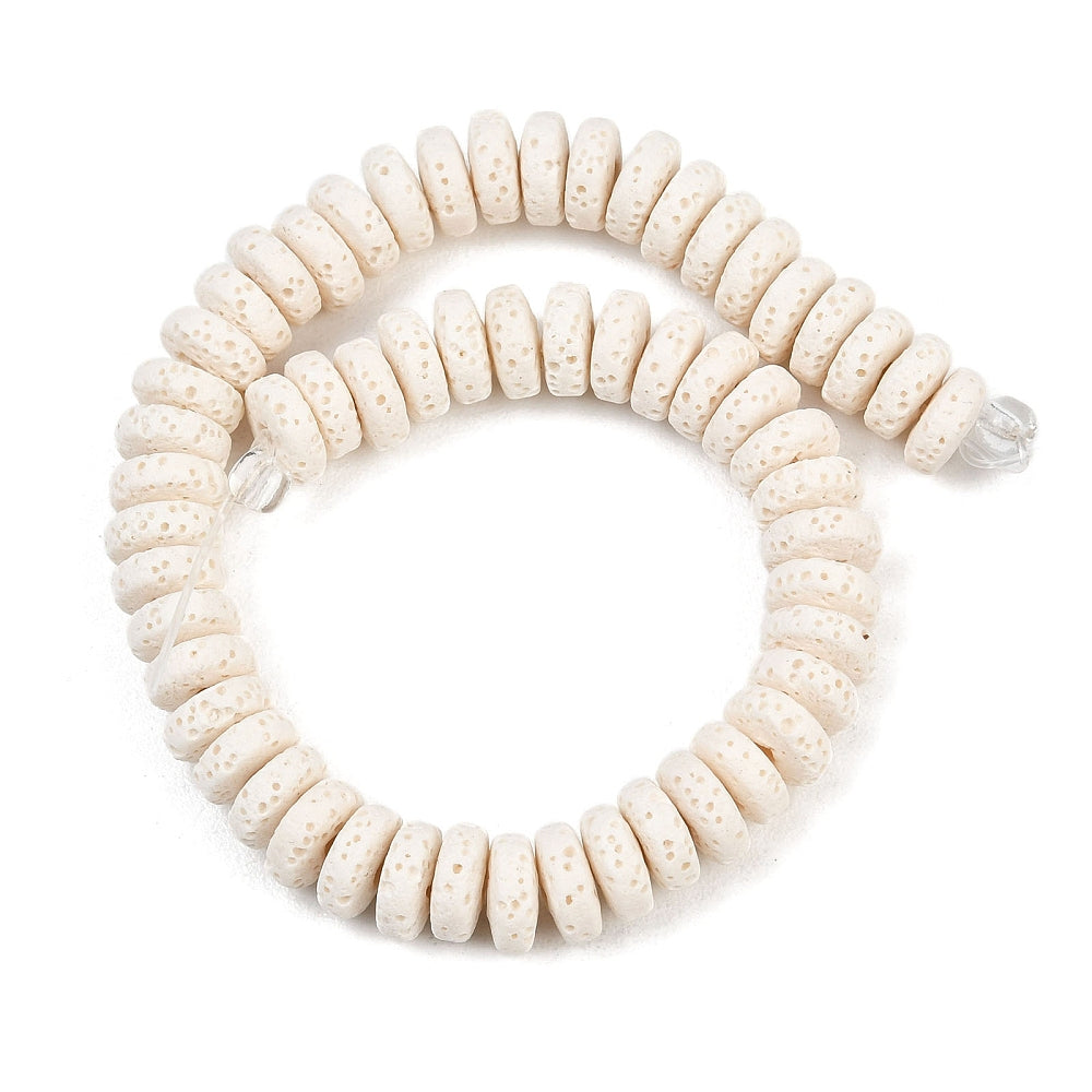 Natuurlijke lavasteen kralen 8,5x3mm White