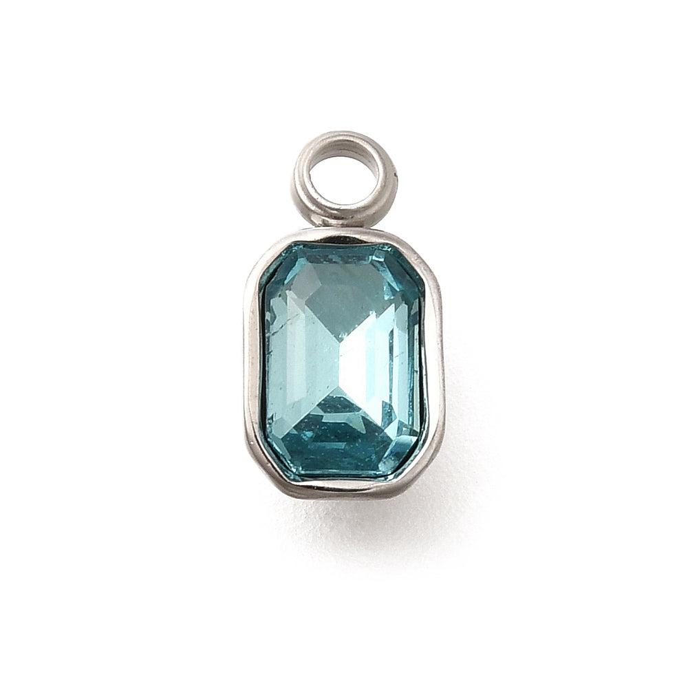 RVS Strass Princess bedel Aqua