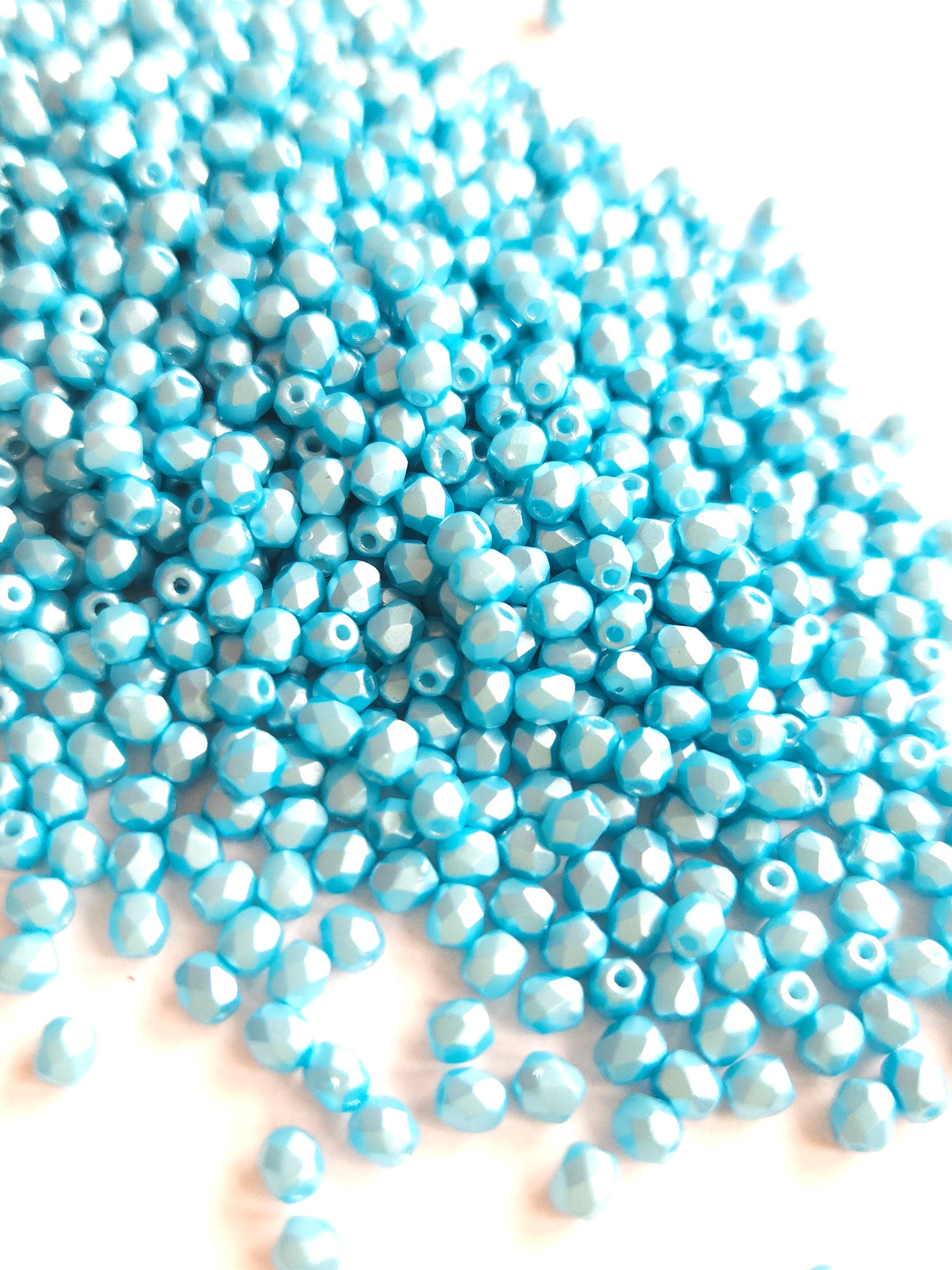 Fire Polished 3mm Pastel Aqua