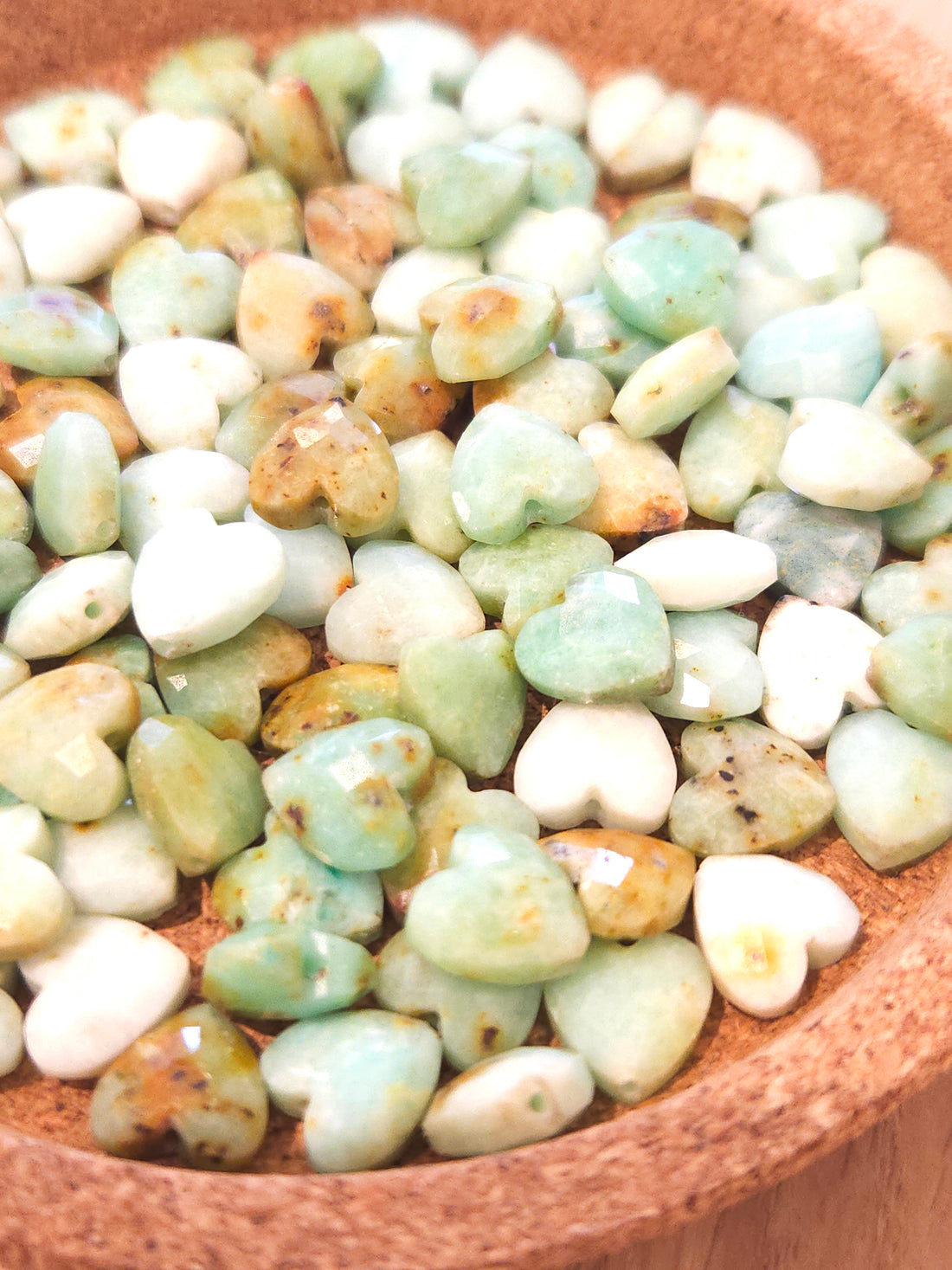 Natuursteen kralen Groen Opaal Hart 8x8x35mm