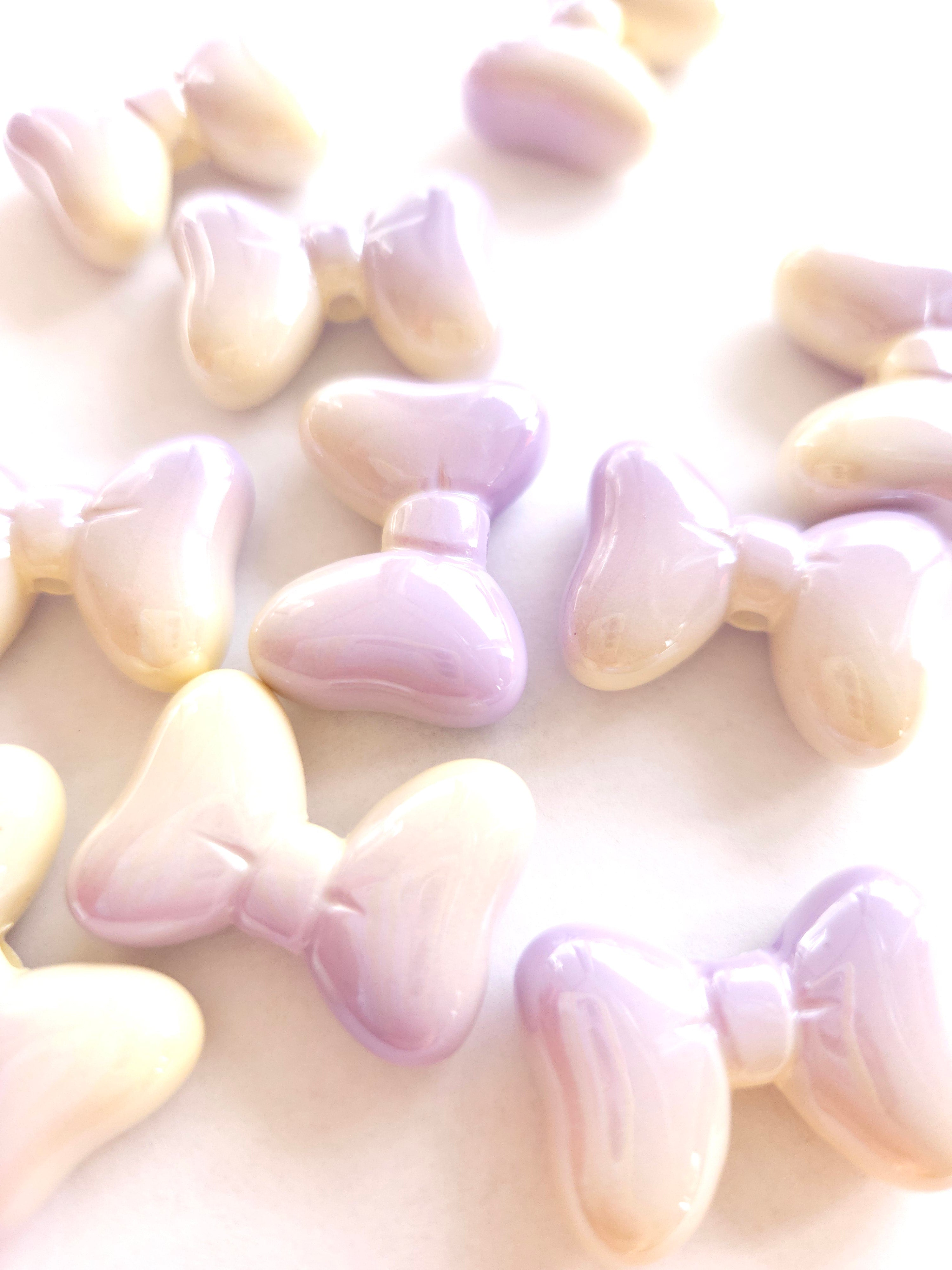 Strik kraal acryl 27x20mm lila geel ombre