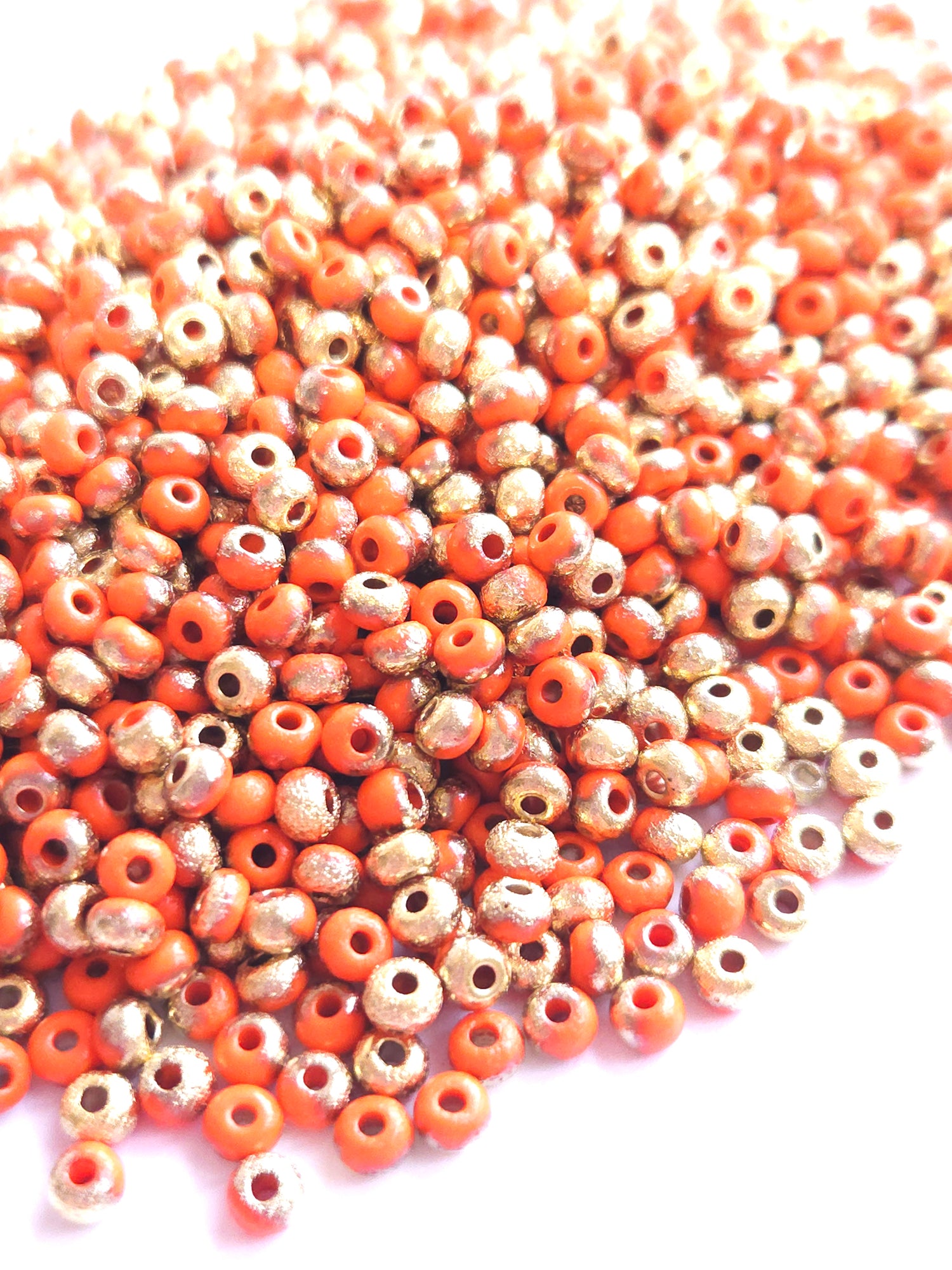 Preciosa Rocailles 6/0 Orange Etched Amber