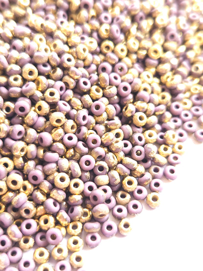 Preciosa Rocailles 8/0 Violet Etched Amber