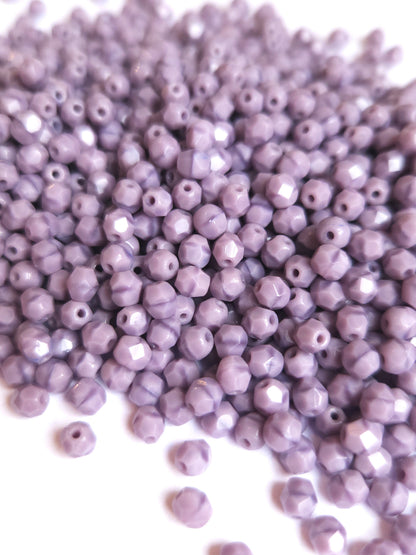 Fire Polished 4mm Lavender Coral