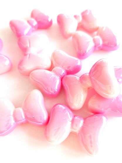 Strik kraal acryl 27x20mm roze ombre