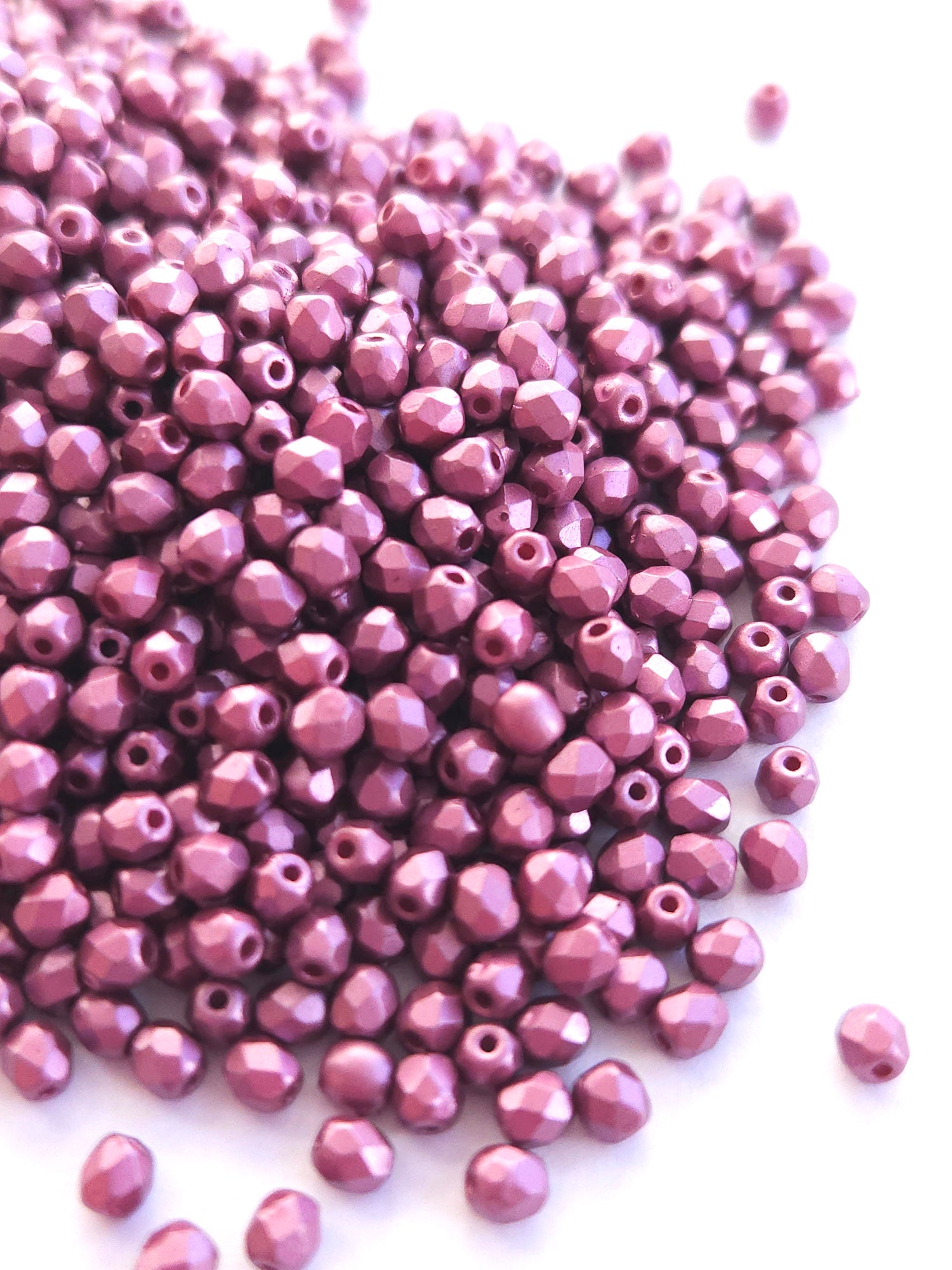 Fire Polished 3mm Pastel Burgundy