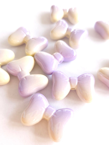 Strik kraal acryl 27x20mm lila geel ombre