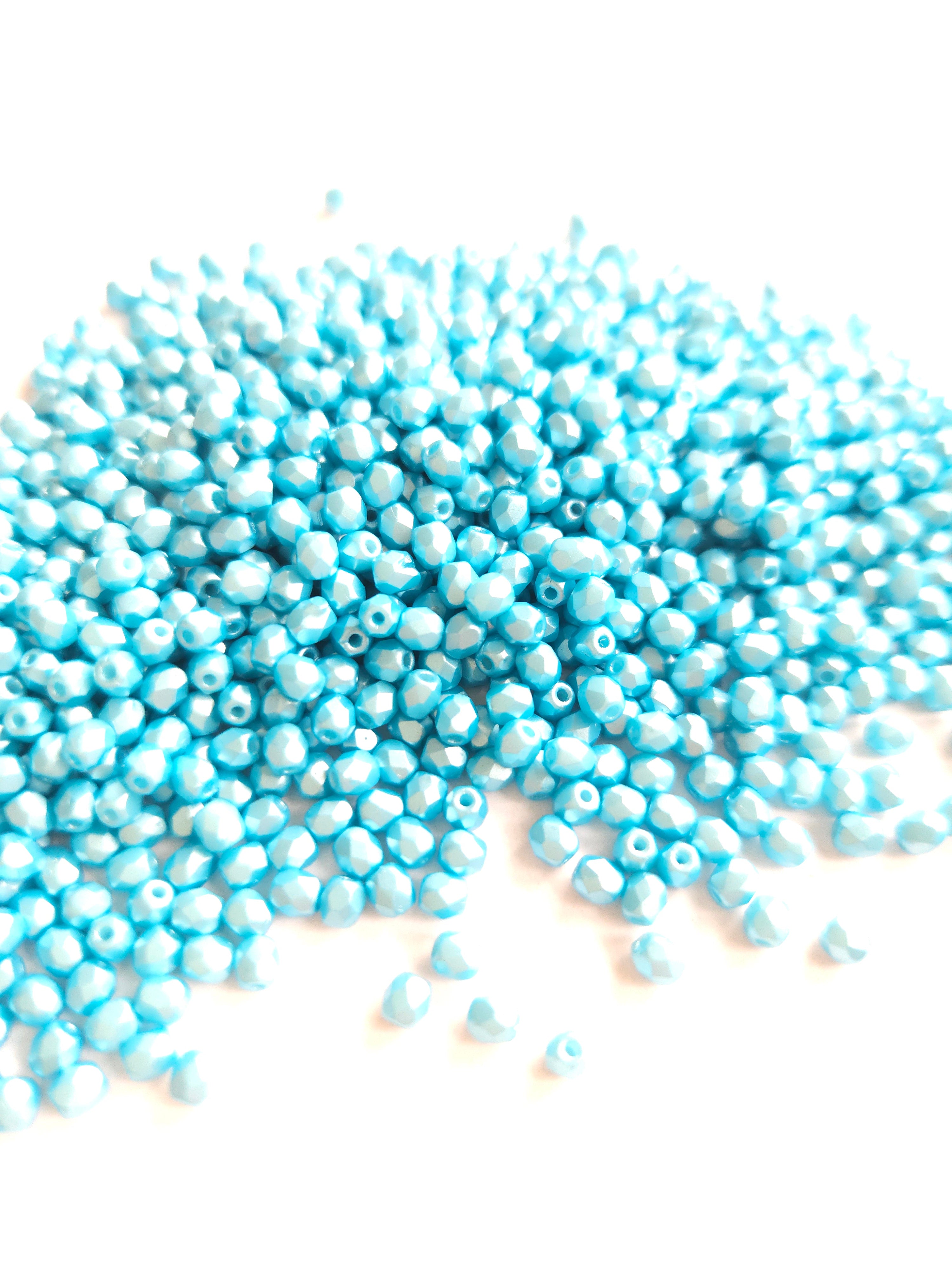 Fire Polished 3mm Pastel Aqua