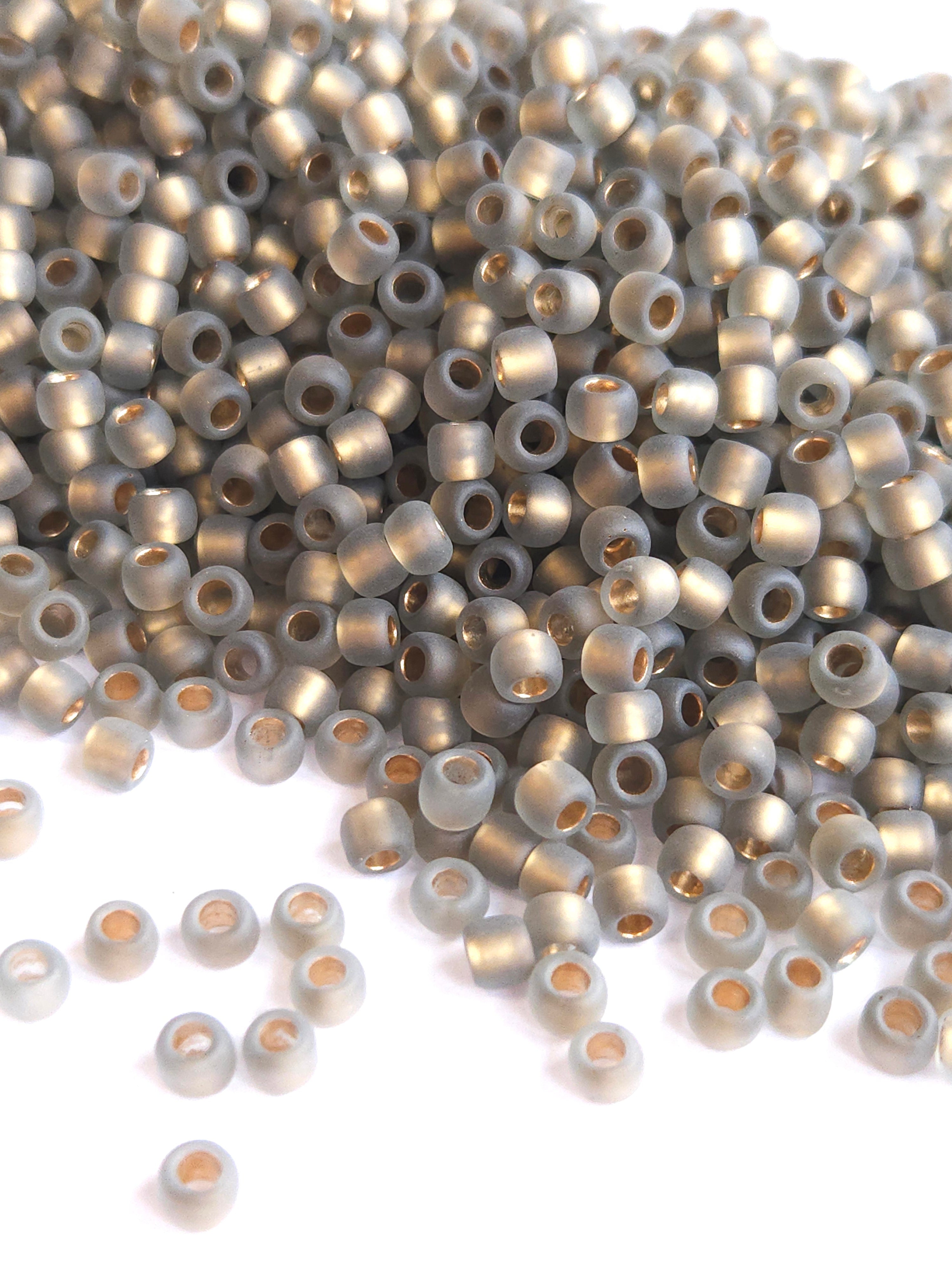 TOHO Rocailles 6/0 Gold Lined Frosted Black Diamond