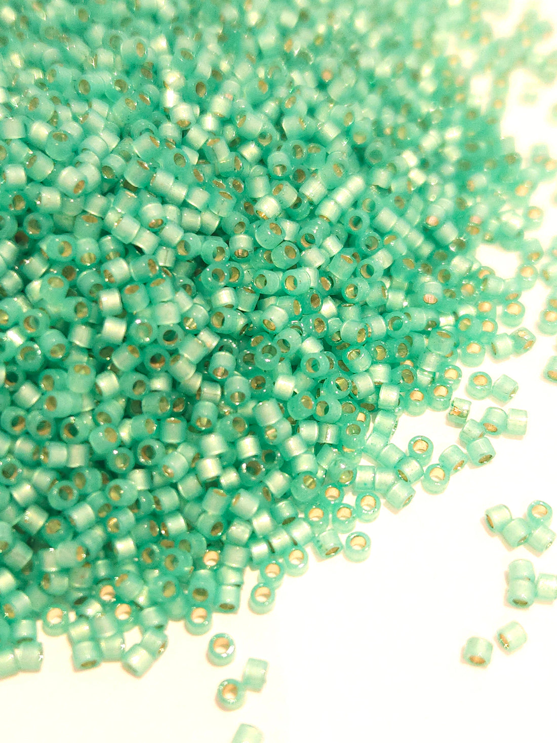 Miyuki Delica 11/0 Silver lined Mint Green Alabaster dyed DB0627