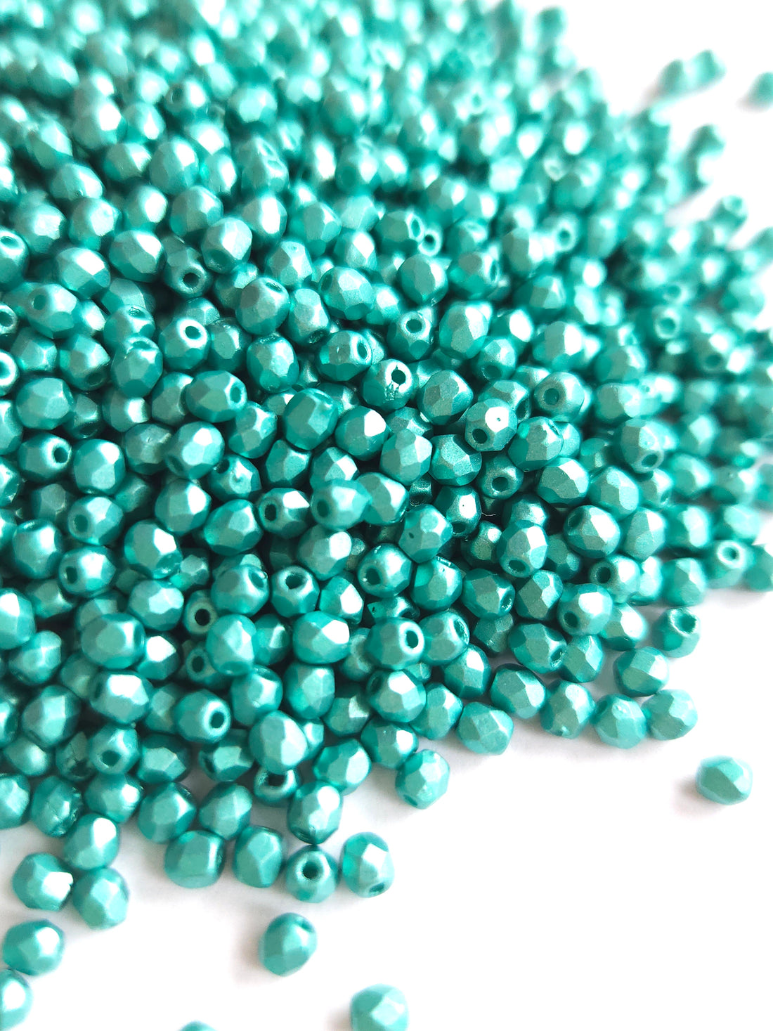 Fire Polished 3mm Metallic Emerald