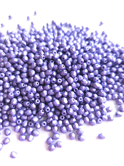 Fire Polished 3mm Metallic Violet