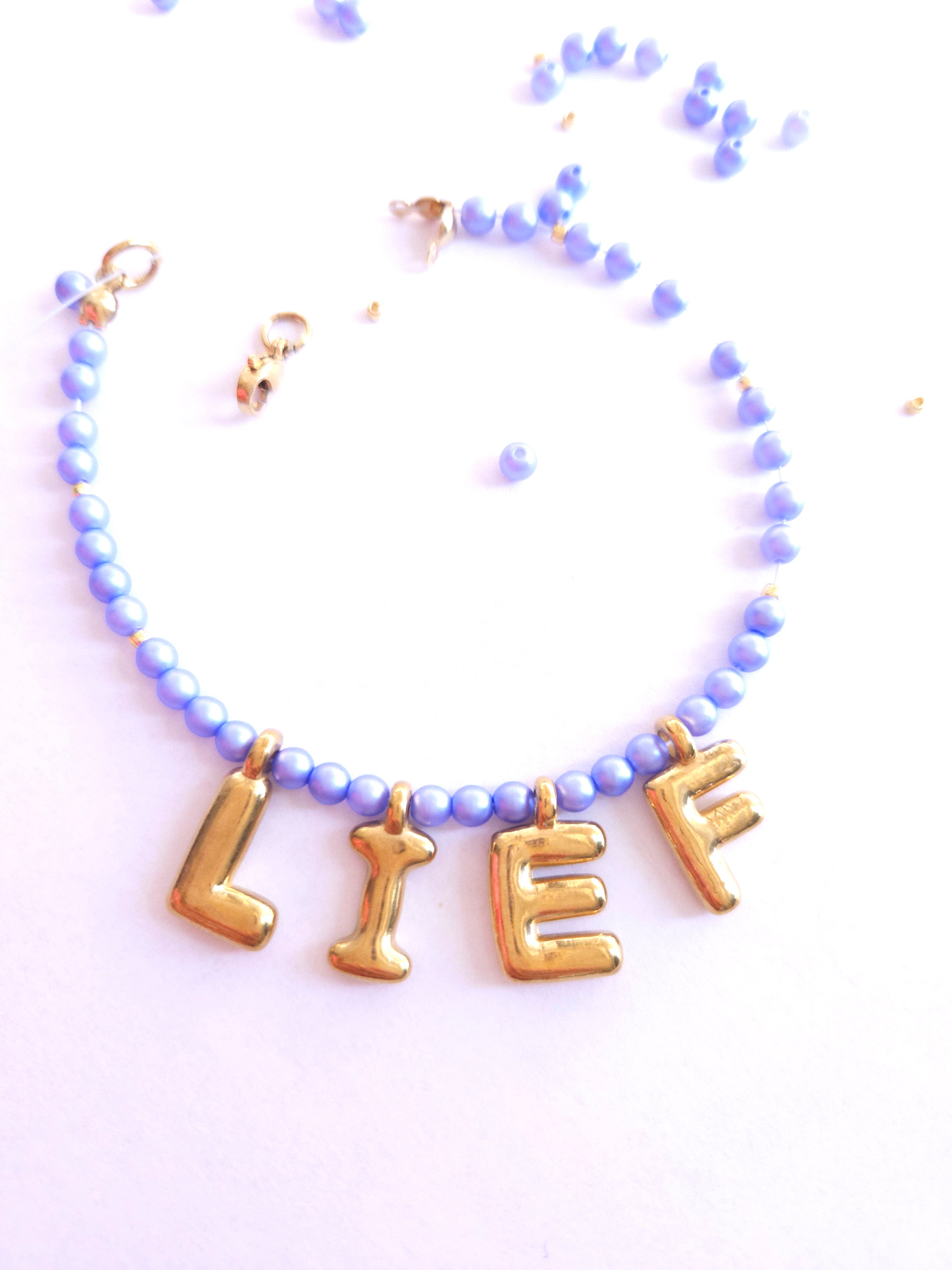 Ballon letter bedels Ion Plating RVS 18kt gold plated